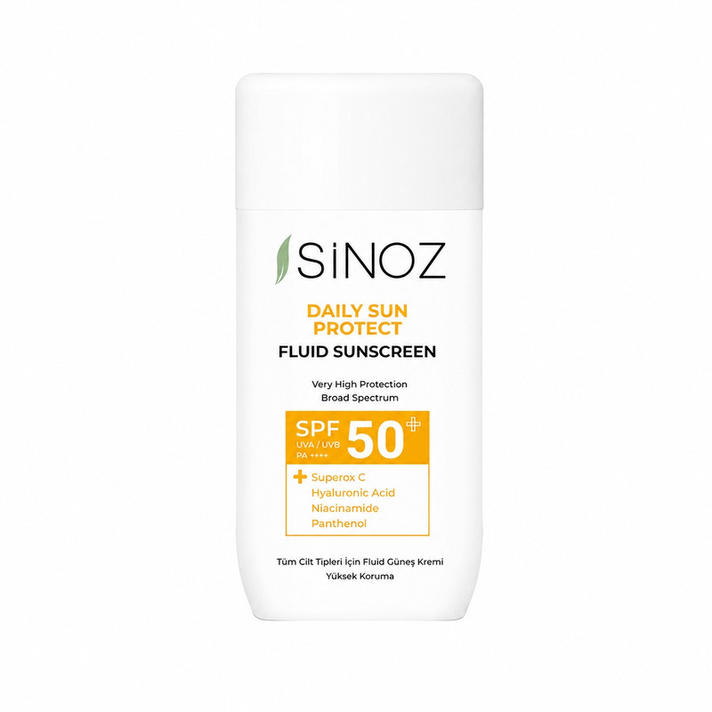 کرم ضد آفتاب سینوز SPF 50+ مدل Daily Sun Protect حاوی هیالورونیک اسید مناسب برای انواع پوست حجم 50 میلی‌لیتر