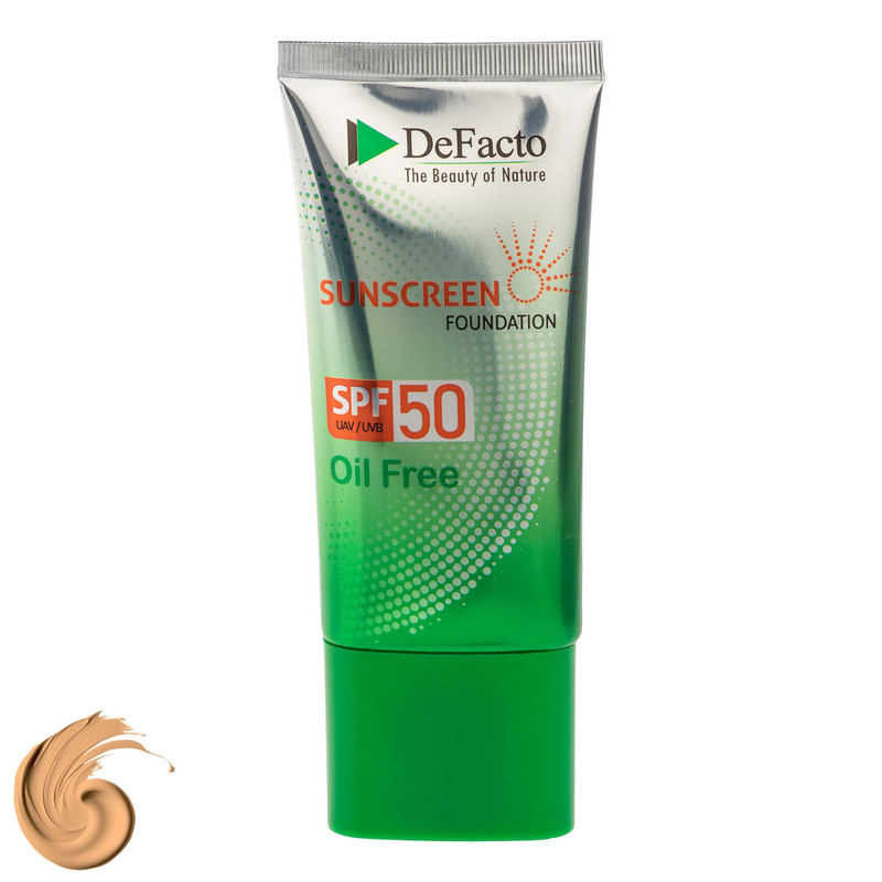 کرم ضد آفتاب رنگی صورت دیفکتو SPF 50 مدل NB ‌محافظ در برابر اشعه UVA،UVB مناسب برای پوست‌ چرب حجم 50 میلی‌لیتر