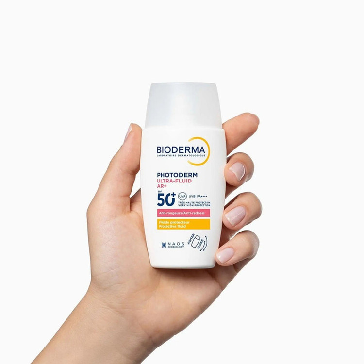 فلوئید ضد آفتاب بیرنگ دست، صورت بایودرما SPF 50 ++++PA مدل Photoderm Ultra-AR محافظ در برابر اشعه UVA و UVB مناسب برای انواع پوست حجم 40 میلیلیتر