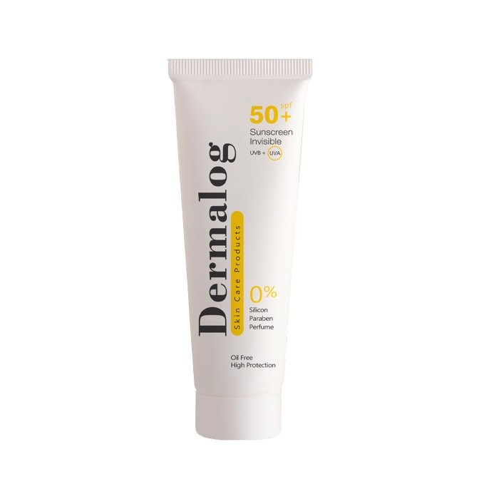 کرم ضد آفتاب بی رنگ درمالوگ SPF 50 مدل ویتامین E و کلاژن مناسب برای پوست مختلط تا چرب حجم 50 میلی لیتر