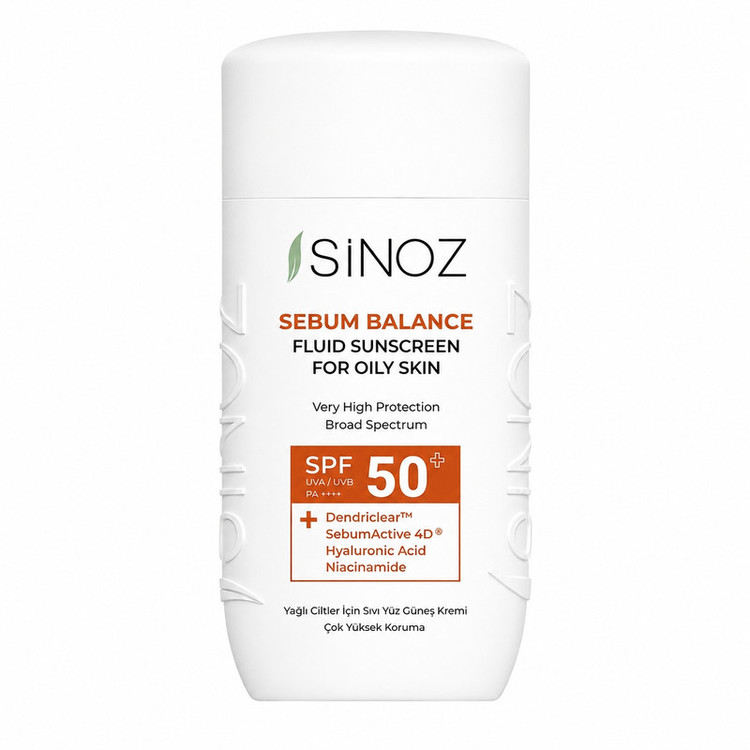 کرم ضد آفتاب بیرنگ صورت سینوز SPF 50+ مدل Sebum Balance محافظ در برابر اشعه UVB مناسب برای پوستهای مختلط حجم 50 میلیلیتر