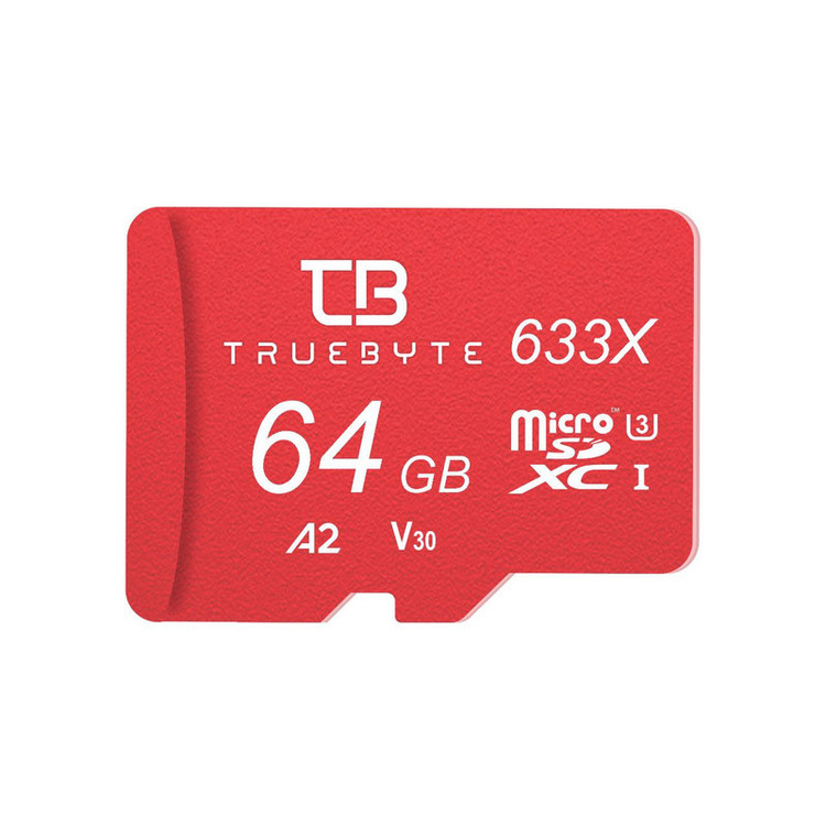کارت حافظه microSD XC تروبایت مدل 633X-A2-V30 کلاس 10 استاندارد UHS-I U3 سرعت 95MBps ظرفیت 64 گیگابایت به همراه کارتخوان