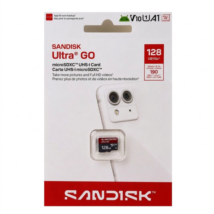 کارت حافظه میکرو اس دی سن دیسک مدل Ultra GO کلاس A1 استاندارد UHS-I U1 سرعت 190 مگابایت بر ثانیه ظرفیت 128 گیگابایت