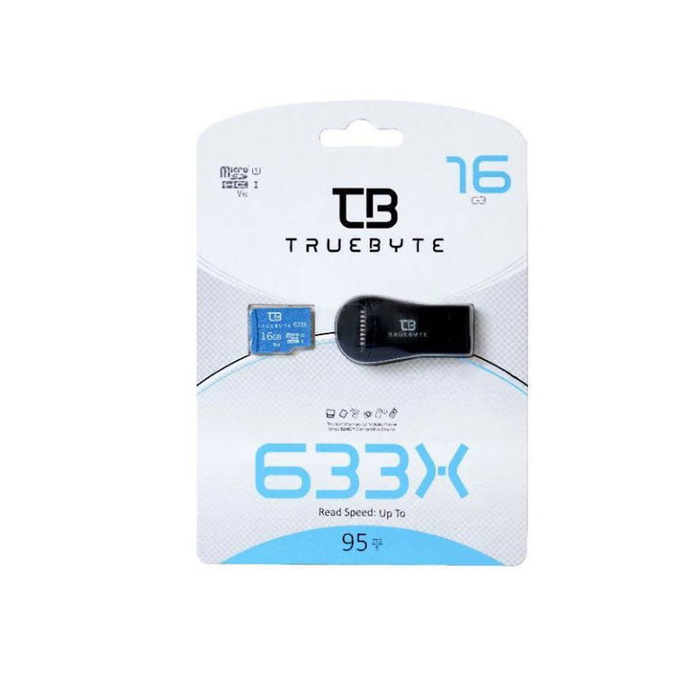 کارت حافظه microSD HC تروبایت مدل 633X-V10 کلاس 10 استاندارد UHS-I U1 ظرفیت 16 گیگابایت همراه با کارت خوان