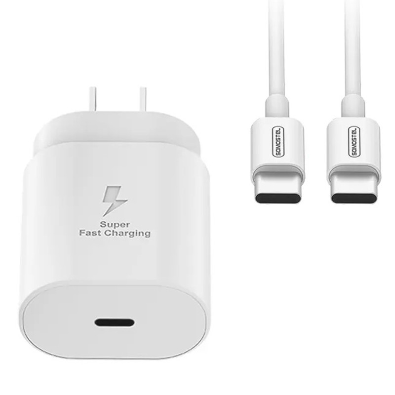شارژر دیواری 25 وات سوموس تل مدل A16 FAST Q03 به همراه کابل USB-C