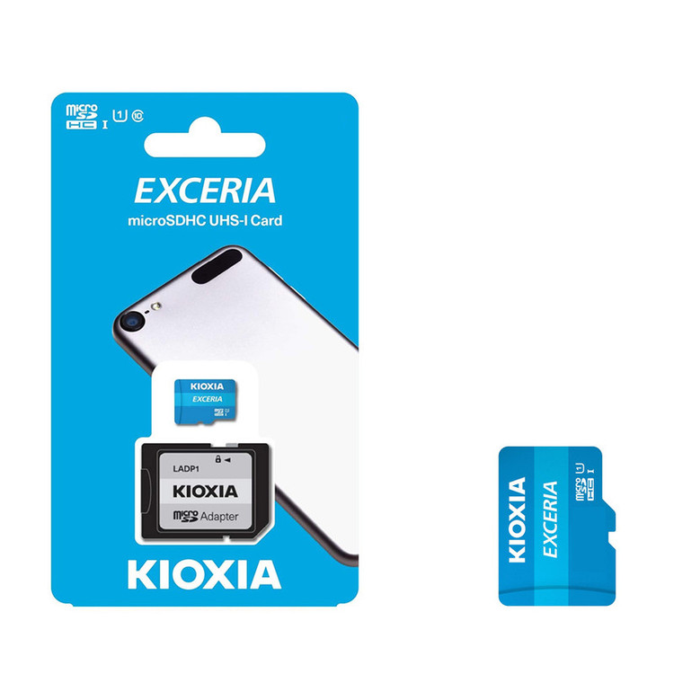 کارت حافظه microSDHC کیوکسیا مدل EXCERIA کلاس 10 استاندارد UHS-I U1 سرعت 100MBps ظرفیت 64 گیگابایت به همراه آداپتور SD