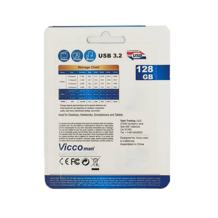 فلش مموری OTG ویکومن مدل VC400 G ظرفیت 128 گیگابایت با رابطهای USB 3.2 و Type-C، سرعت خواندن 158 مگابایت بر ثانیه و مقاومت در برابر آب، ضربه، گردوغبار و خطوخش