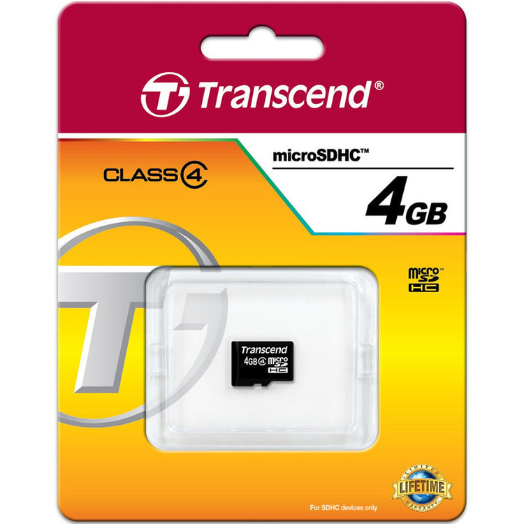 کارت حافظه microSDHC ترنسند کلاس 4 ظرفیت 4 گیگابایت