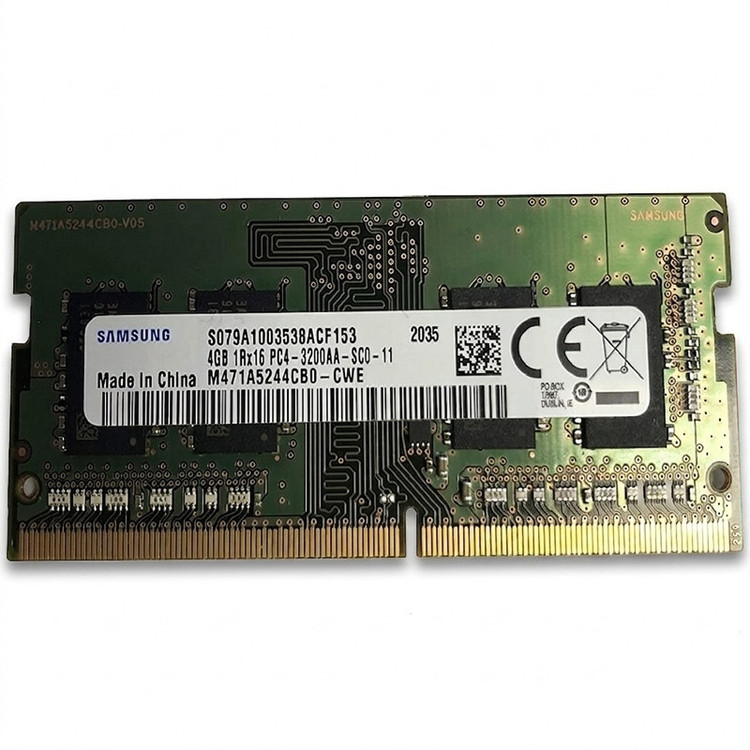 رم لپتاپ DDR4 تک کاناله 4 گیگابایت سامسونگ مدل SODIMM با فرکانس 3200 مگاهرتز و تایمینگ CL19
