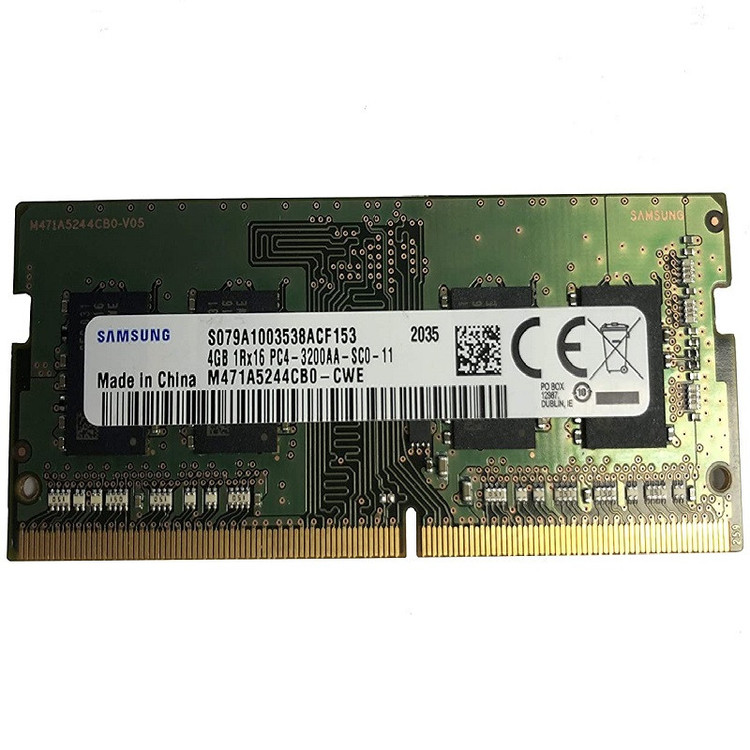رم لپتاپ DDR4 تک کاناله 4 گیگابایت سامسونگ مدل SODIMM با فرکانس 3200 مگاهرتز و تایمینگ CL19