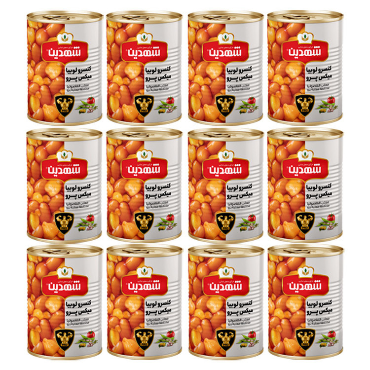 کنسرو لوبیا میکس پرو - 370 گرم بسته 12 عددی
