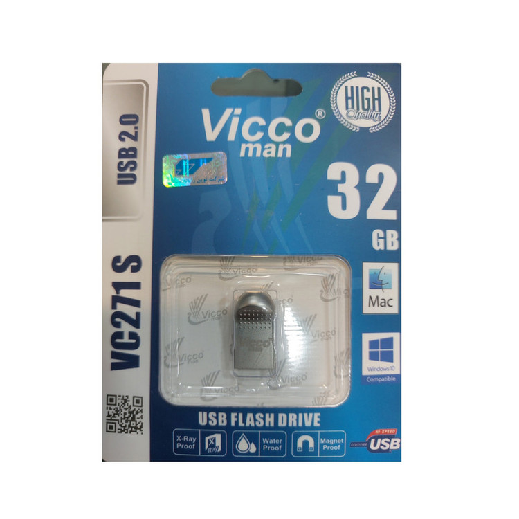فلش مموری 32 گیگابایت ویکومن مدل VC271 S، مقاوم در برابر شوک و لرزش، اثر انگشت و لک