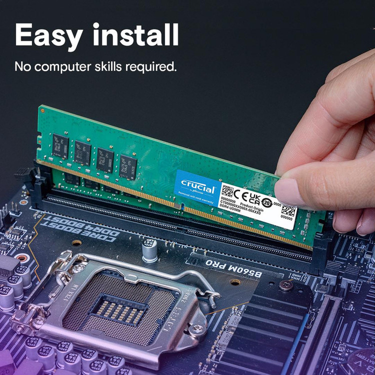 رم دسکتاپ کروشیال DDR4 تک کاناله 8 گیگابایت 3200 مگاهرتز CL22 U-DIMM ولتاژ 1.2 ولت مدل PC4-25600