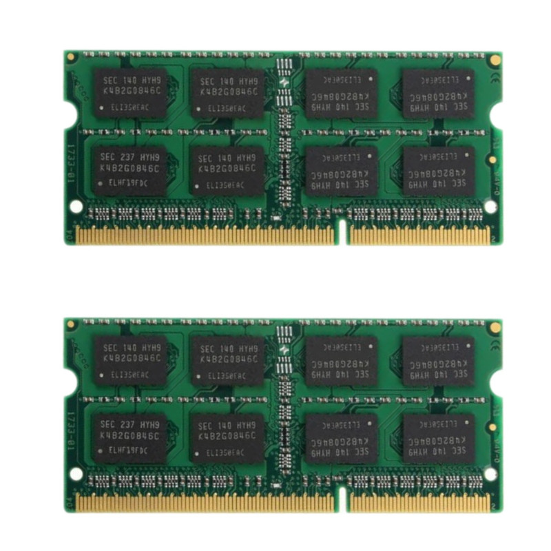 رم لپتاپ سامسونگ DDR3 دو کاناله 4 گیگابایت 1333 مگاهرتز مدل 10600s بسته 2 عددی SO-DIMM