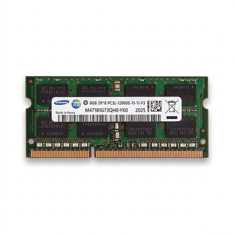 رم لپتاپ DDR3 8 گیگابایت تک کاناله سامسونگ مدل PC3L 12800S فرکانس 1600 مگاهرتز تایمینگ CL11 ولتاژ 1.35 ولت SO-DIMM