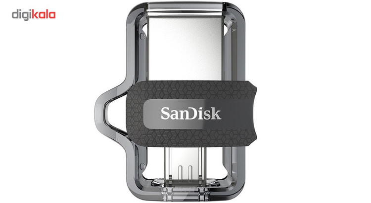 فلش مموری دوکاره سن دیسک مدل Ultra Dual Drive M3.0 ظرفیت 128 گیگابایت با رابط USB3.0 و MicroUSB، سرعت خواندن تا 150 مگابایت بر ثانیه و پشتیبانی از اپلیکیشن SanDisk Memory Zone
