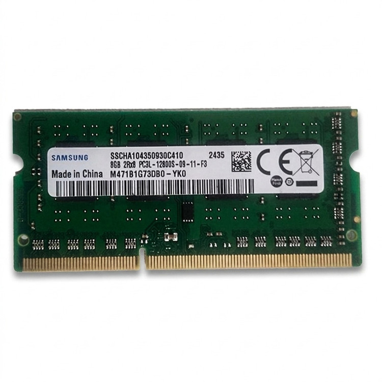 رم لپتاپ سامسونگ مدل YK0 ظرفیت 8GB DDR3L فرکانس 1600MHz تایمینگ CL11 تک کاناله SO-DIMM