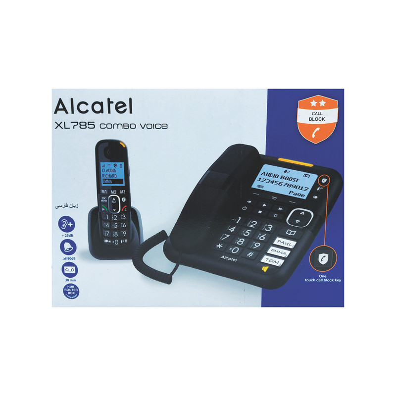 تلفن با سیم آلکاتل مدل XL785 Combo Voice FR به همراه 1 عدد گوشی بی سیم