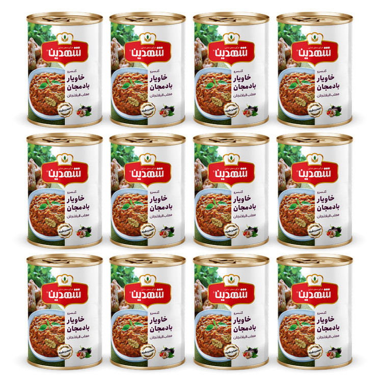 کنسرو خوراک بادمجان شهدین - 370 گرم بسته 12 عددی
