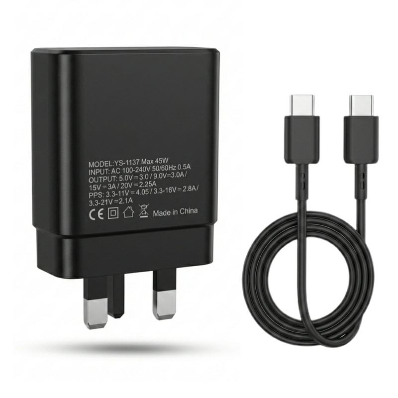 شارژر دیواری 45 وات یس پلاس مدل SUPER FAST 45W به همراه کابل USB-C به طول 1 متر
