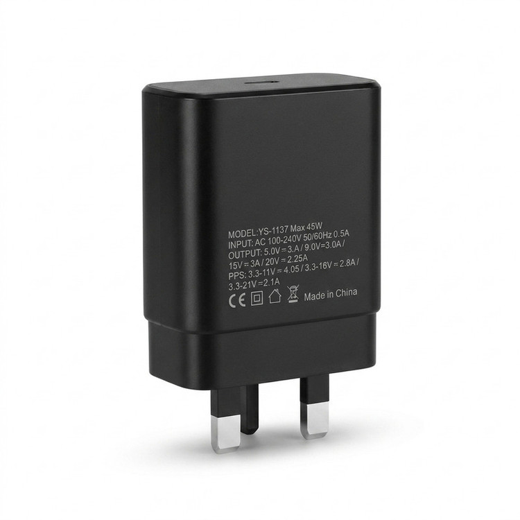 شارژر دیواری 45 وات یس پلاس مدل SUPER FAST 45W به همراه کابل USB-C به طول 1 متر