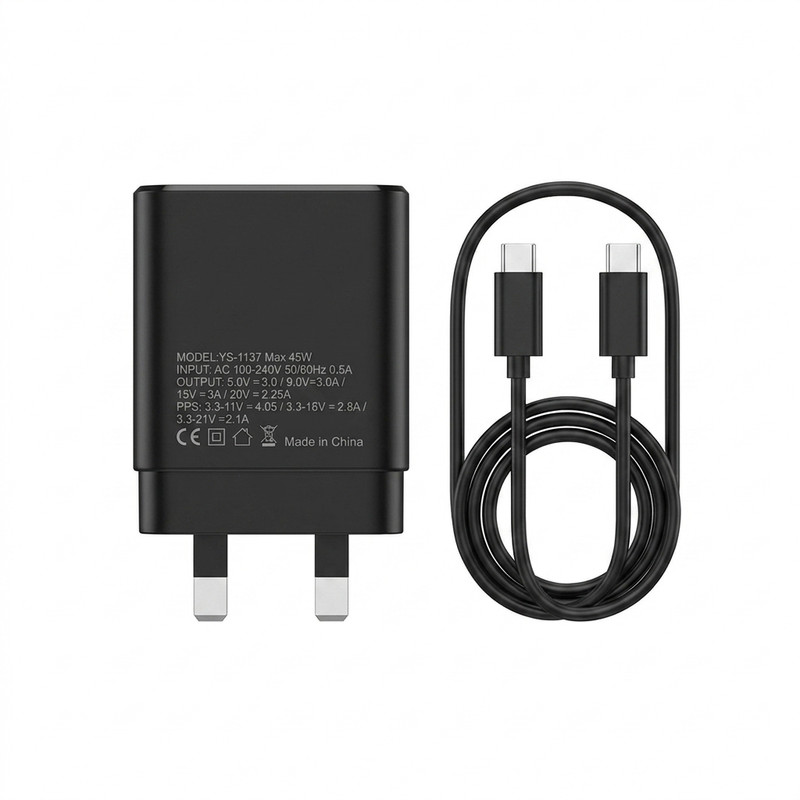 شارژر دیواری 45 وات یس پلاس مدل SUPER FAST 45W به همراه کابل USB-C به طول 1 متر