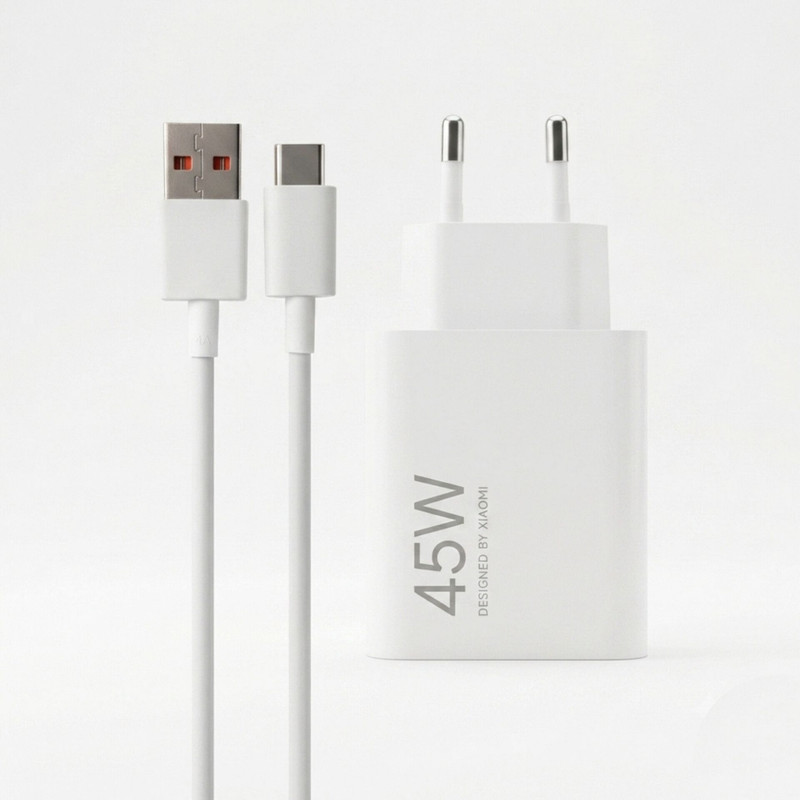 شارژر دیواری 45 وات مدل MDY-17-EF به همراه کابل تبدیل USB به USB-C
