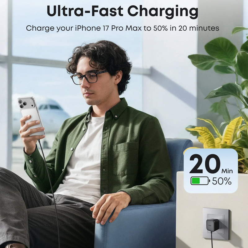 شارژر دیواری 45 وات انکر مدل A2692 به همراه کابل تبدیل USB-C