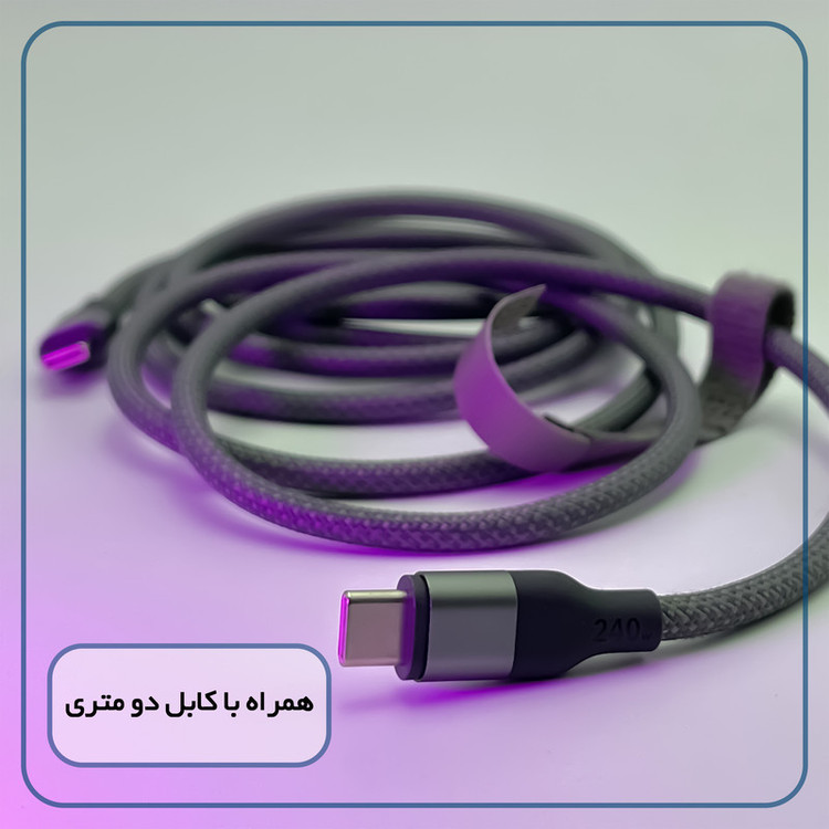 شارژر دیواری 65 وات 3 پورت وونک مدل PD65w به همراه کابل USB-C