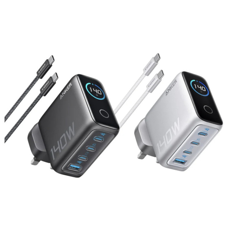 شارژر دیواری 140 وات چهار پورت انکر مدل B2697KZ1 به همراه کابل USB-C به طول 1.5 متر