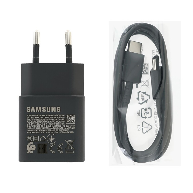 شارژر دیواری 15 وات سامسونگ مدل EP-T1510 به همراه کابل تبدیل USB-C