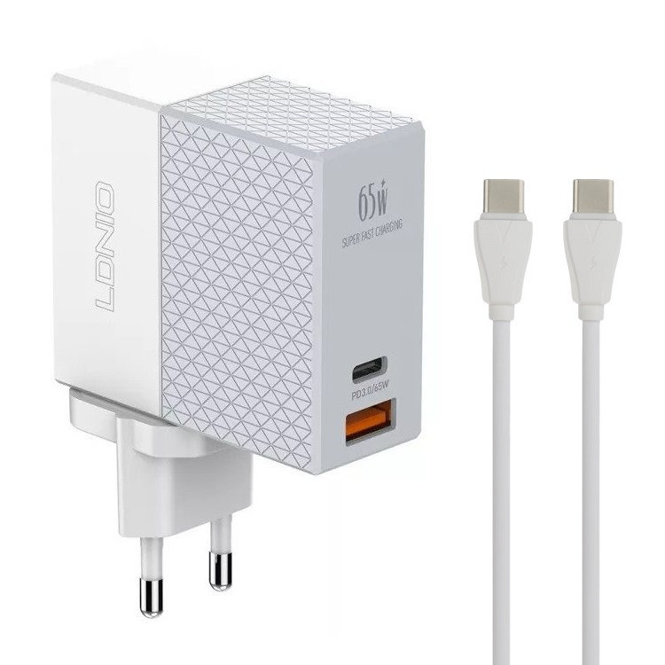 شارژر دیواری الدینیو مدل A2620C به همراه کابل تبدیل USB-C