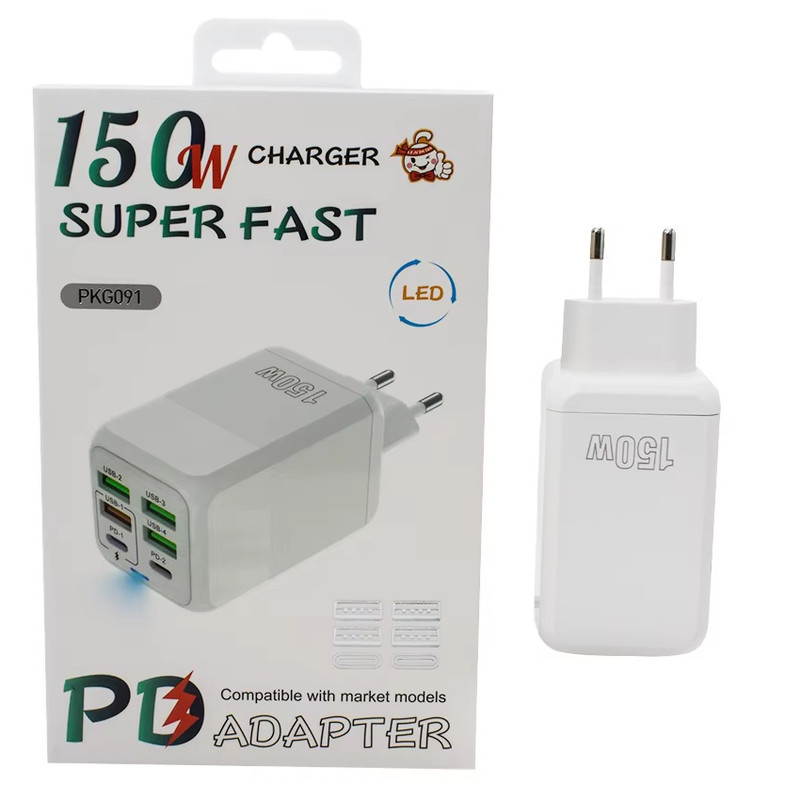 شارژر دیواری 150 وات مدل ADC-PD006 به همراه 4 عدد کابل