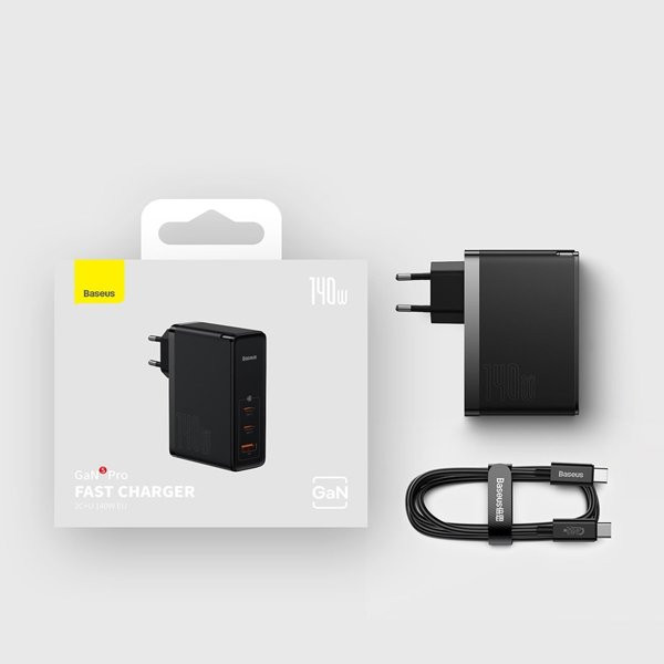 شارژر دیواری 140 وات باسئوس مدل GaN5 Pro