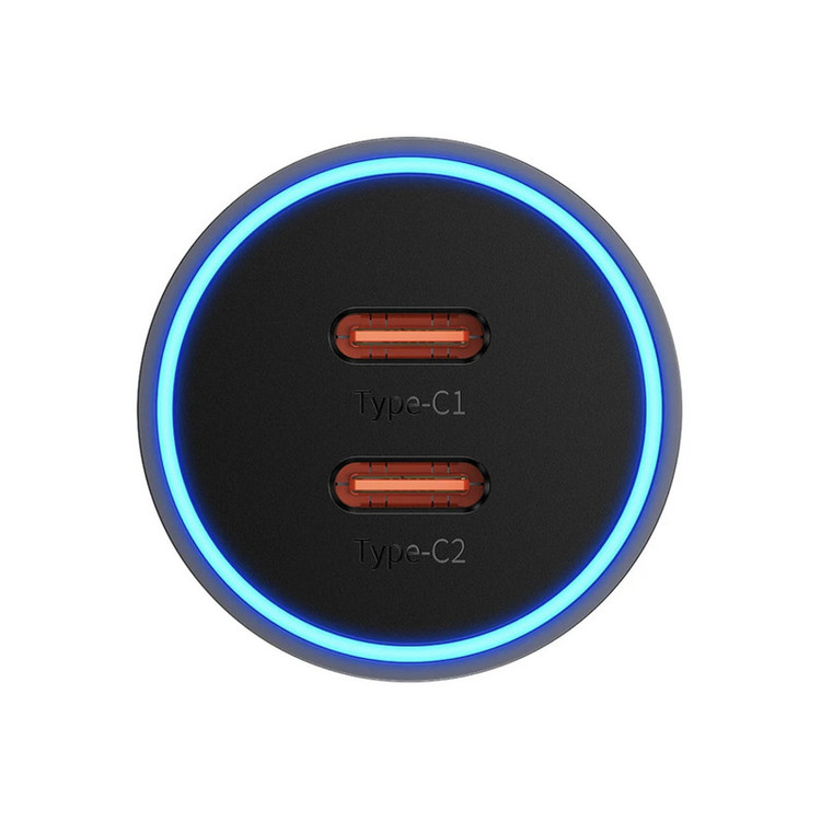 شارژر فندکی 60 وات بیسوس مدل Dual USB-C CGJM000213