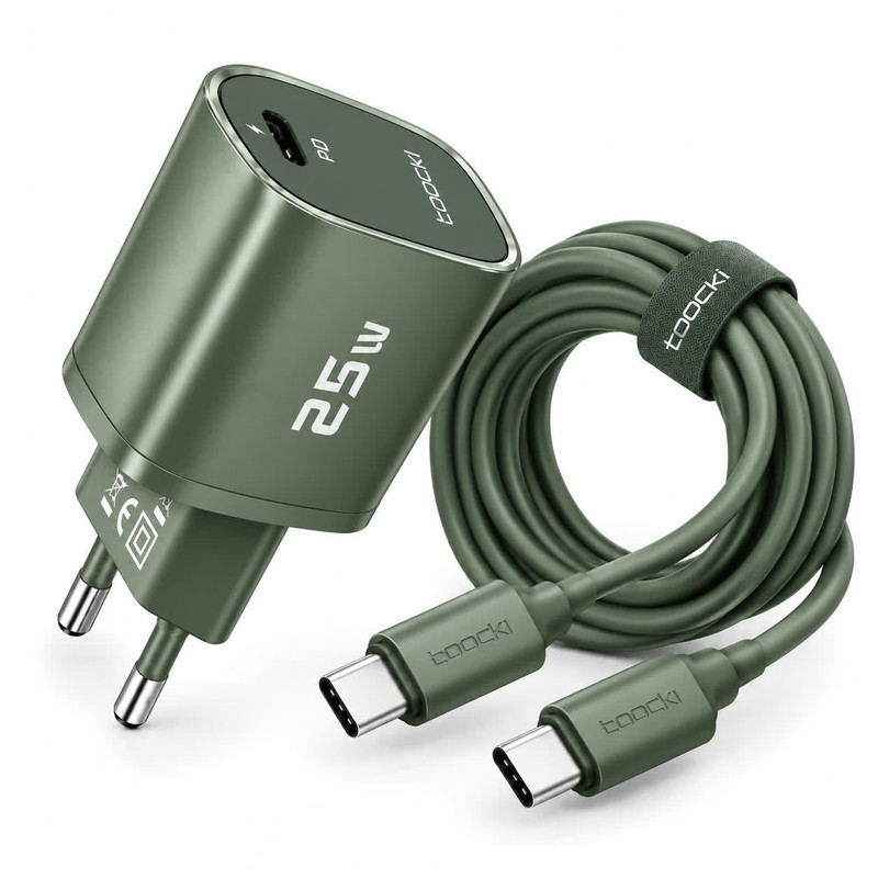 شارژر دیواری ۲۵ وات توکی مدل A05s با کابل USB-C