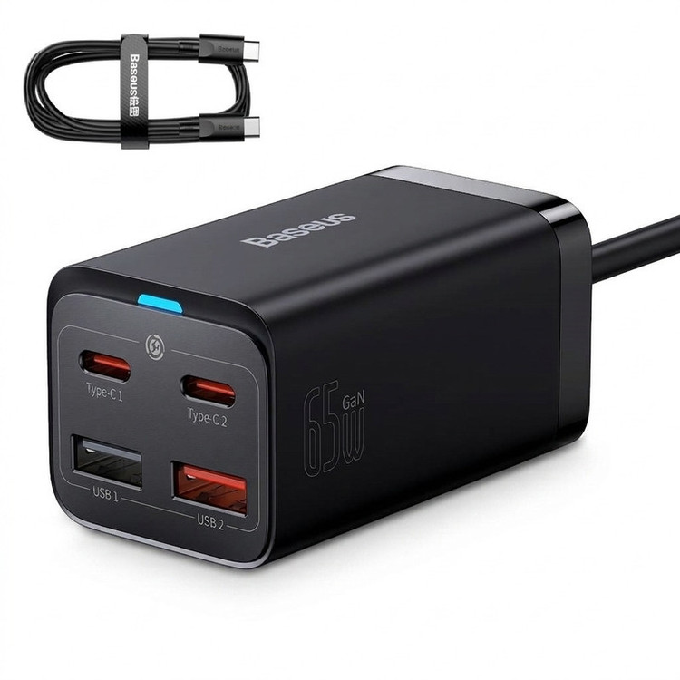 شارژر رومیزی باسئوس مدل Desktop Fast 65W به همراه کابل USB-C