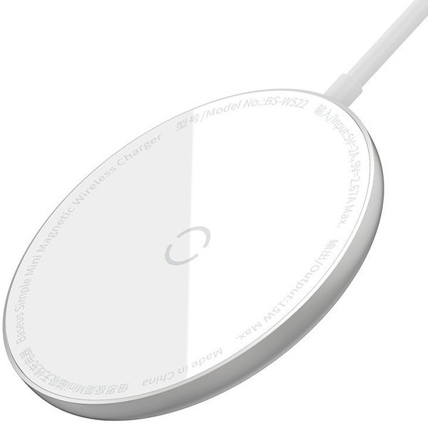 شارژر بی سیم باسئوس مدل Simple Mini Magnetic Wireless Charger WX01-JKF