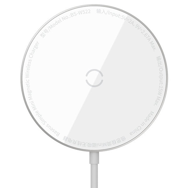 شارژر بی سیم باسئوس مدل Simple Mini Magnetic Wireless Charger WX01-JKF
