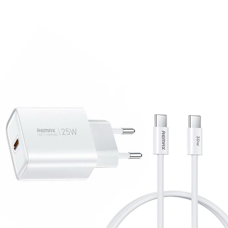 شارژر دیواری 25 وات ریمکس مدل A55 SUPERFAST به همراه کابل تبدیل USB-C