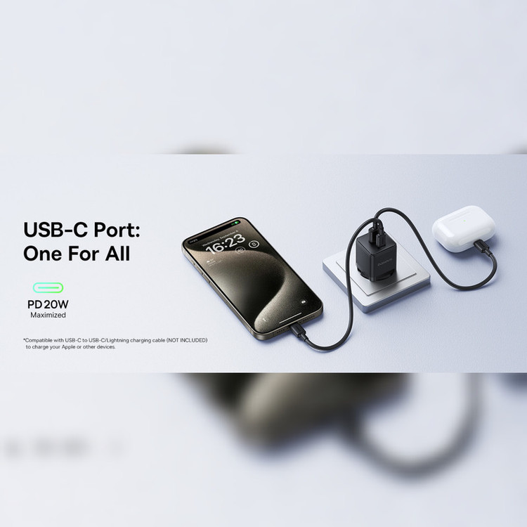 شارژر دیواری 20 وات بیسوس مدل 20W Palm به همراه کابل USB-C