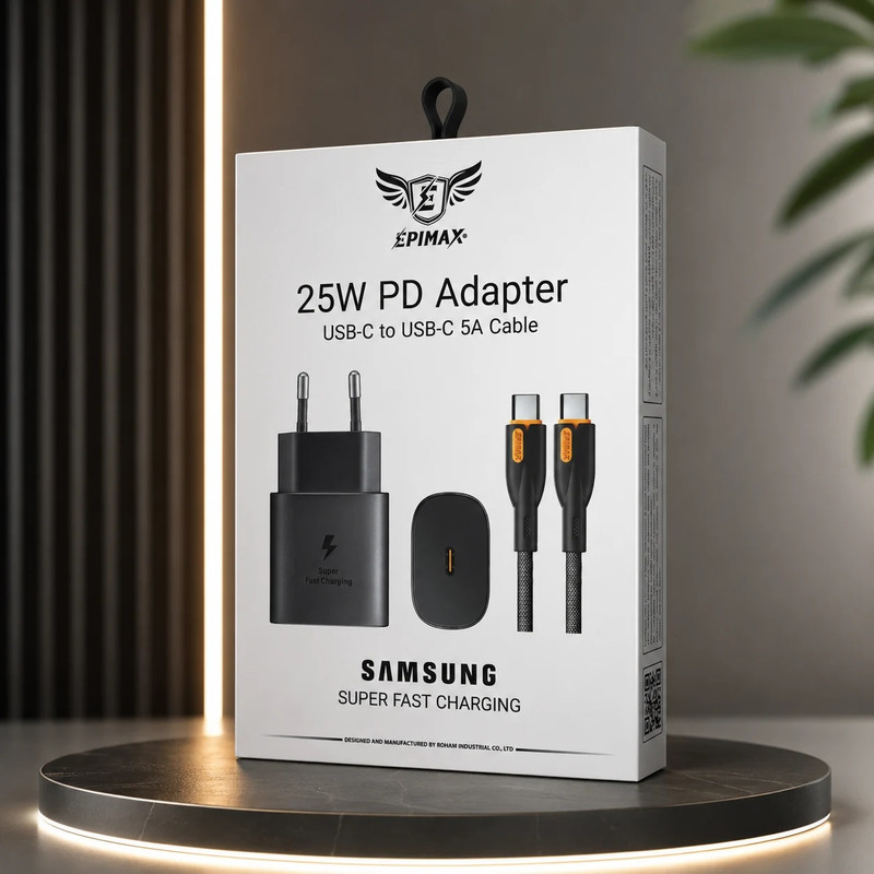 شارژر دیواری 25 وات اپیمکس مدل EA-175 به همراه کابل USB-C
