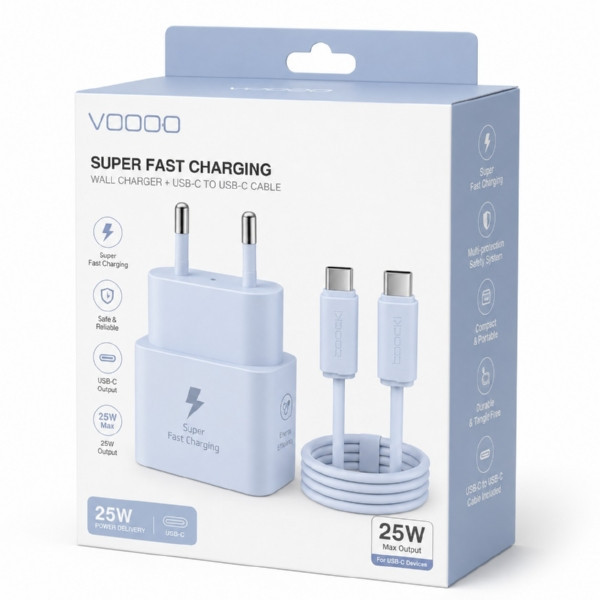 شارژر دیواری 25 وات توکی مدل A40 به همراه کابل USB-C