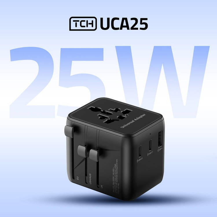 شارژر دیواری 25 وات 3 پورت تی سی اچ مدل UCA25
