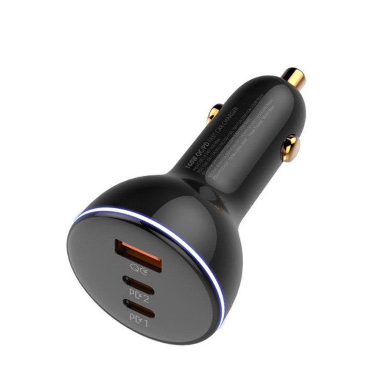 شارژر فندکی 160 وات الدینیو مدل C102 به همراه کابل usb-C