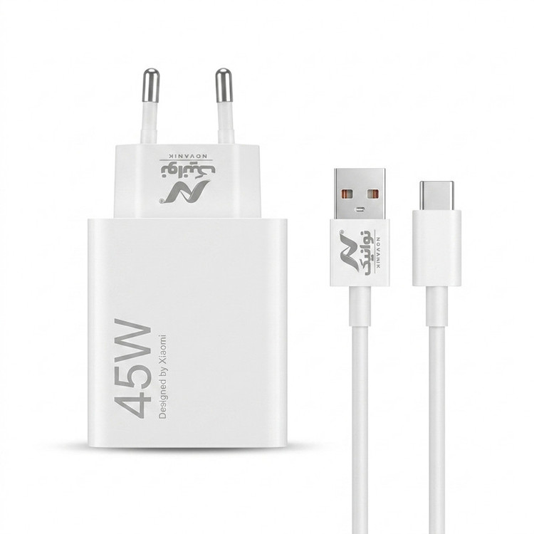 شارژر دیواری 45 وات نوانیک مدل MDY-17-EF به همراه کابل USB-A به USB-C