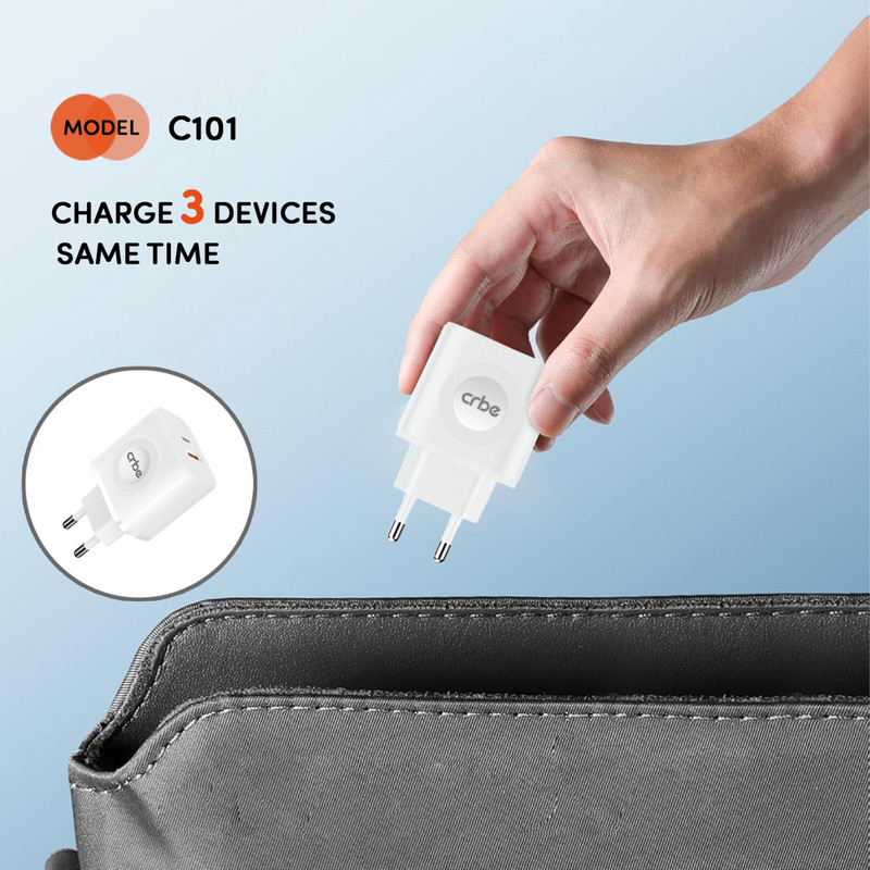 شارژر دیواری 23 وات کربی مدل C101 3in1