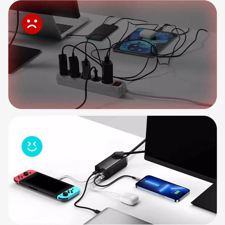 شارژر رومیزی 100 وات بیسوس مدل CCGAN100-1ACE به همراه کابل USB-C