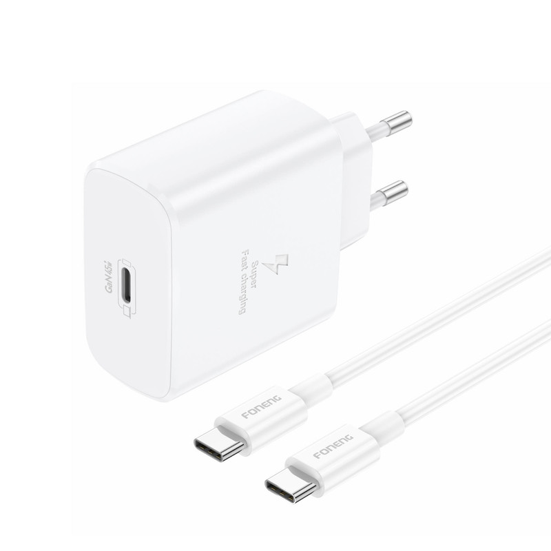 شارژر دیواری 45 وات فوننگ مدل E45 به همراه کابل تبدیل USB-C