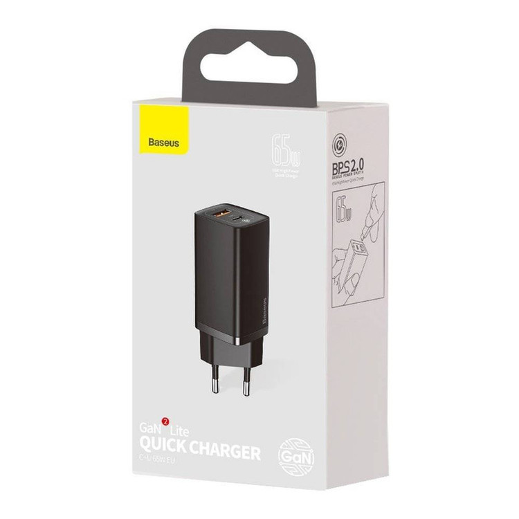 شارژر دیواری 65 وات باسئوس مدل Gan 2 Lite CCGAN2L-B01